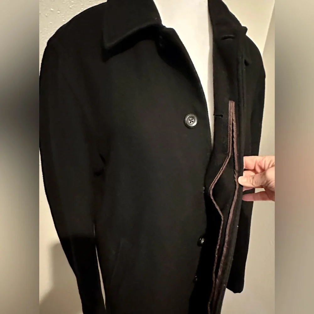 Gap Women’s Wool Blend Hidden Button Black‎ Topcoat Size S